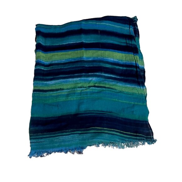 Calvin Klein Blue Striped Scarf - Picture 3 of 6